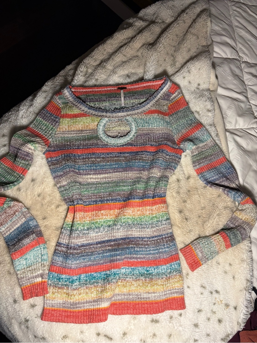 Free people Multicolor Knit Long-Sleeve Dress